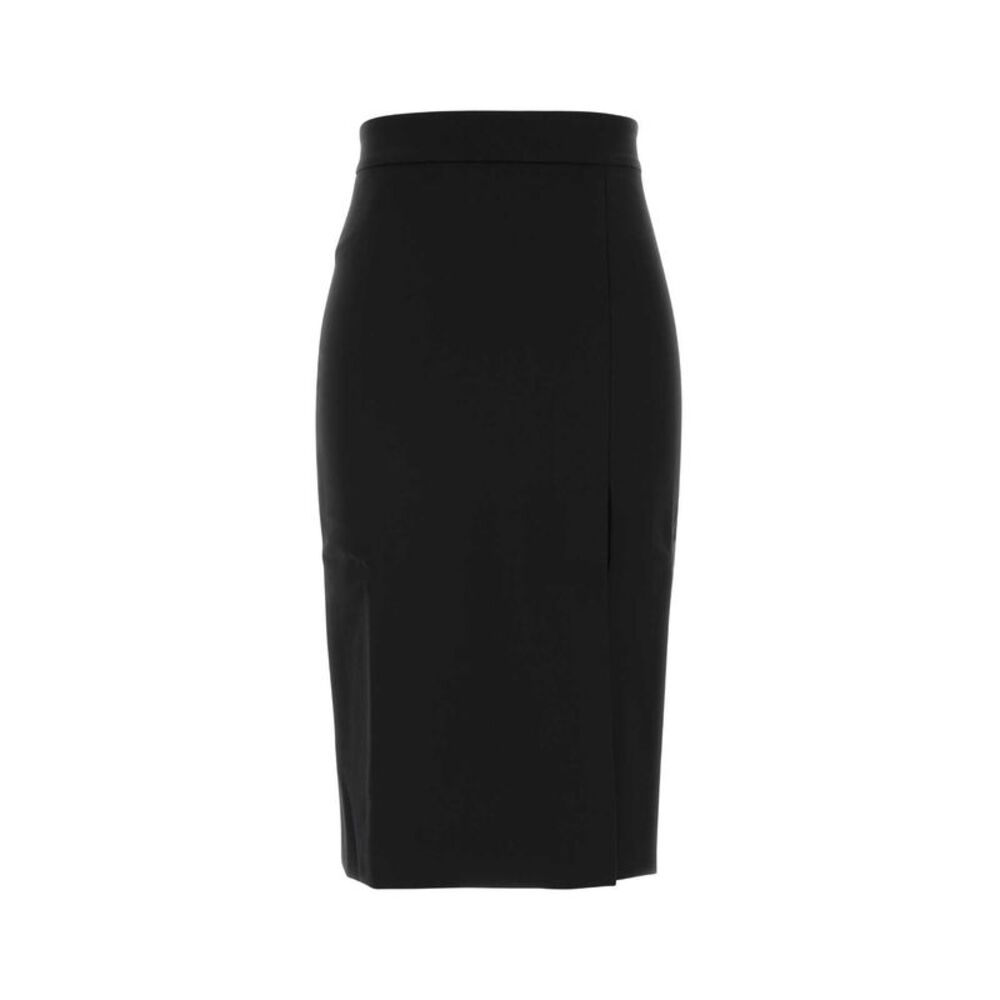 The Andamane Women Black Stretch Gabardine Skirt